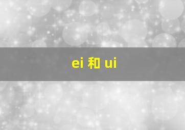 ei 和 ui